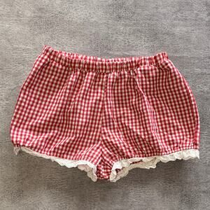 Fashion Nova Plaid Lace Mini Bloomer Shorts '